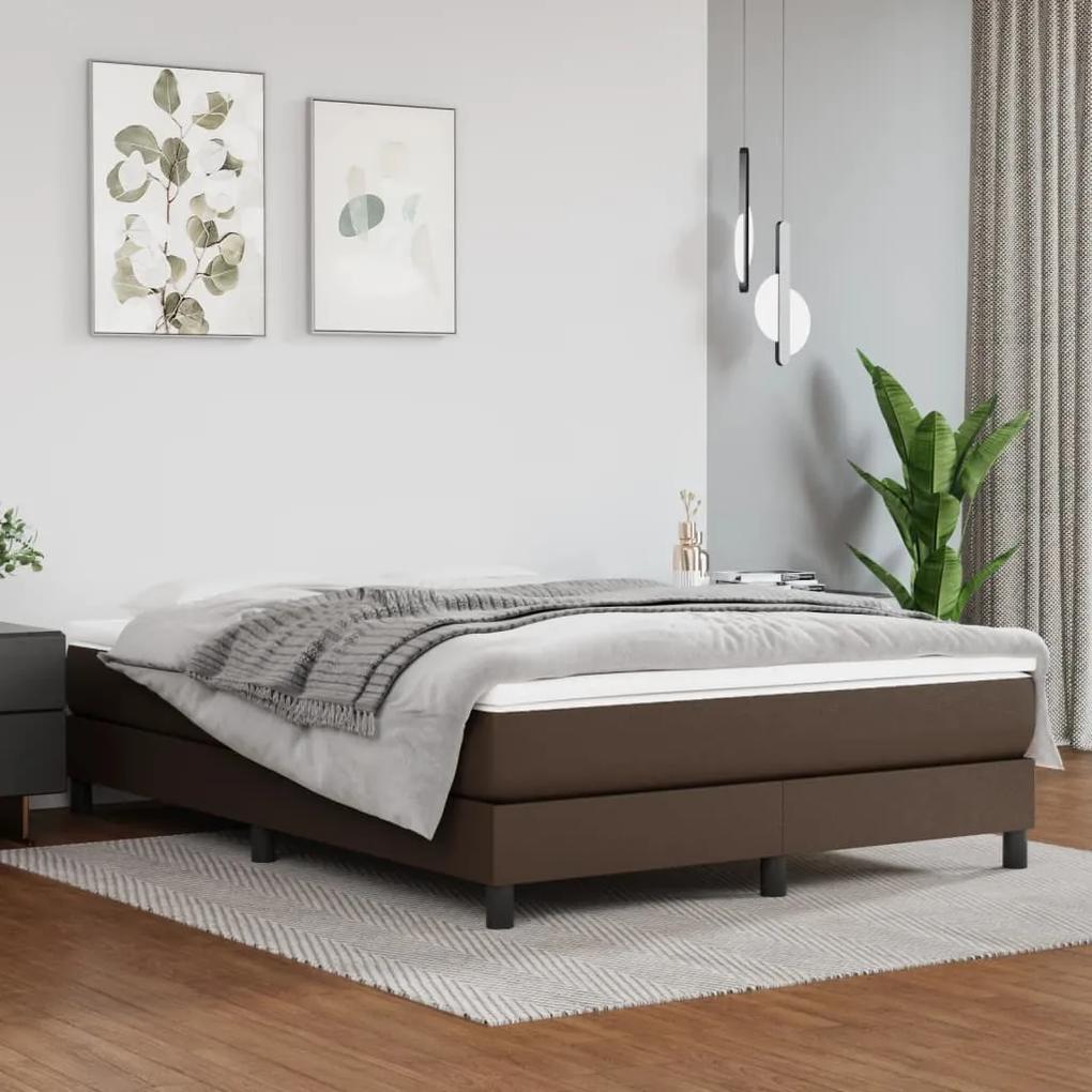 Boxspring posteľ s matracom hnedá 140x200 cm umelá koža 3144264
