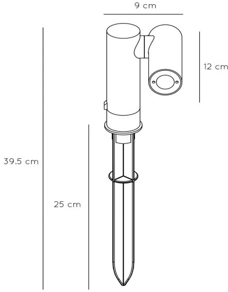 Lucide 27894/05/29 -LED Vonkajšia lampa TATUM LED/4,5W/230V IP65 39,5 cm antracit