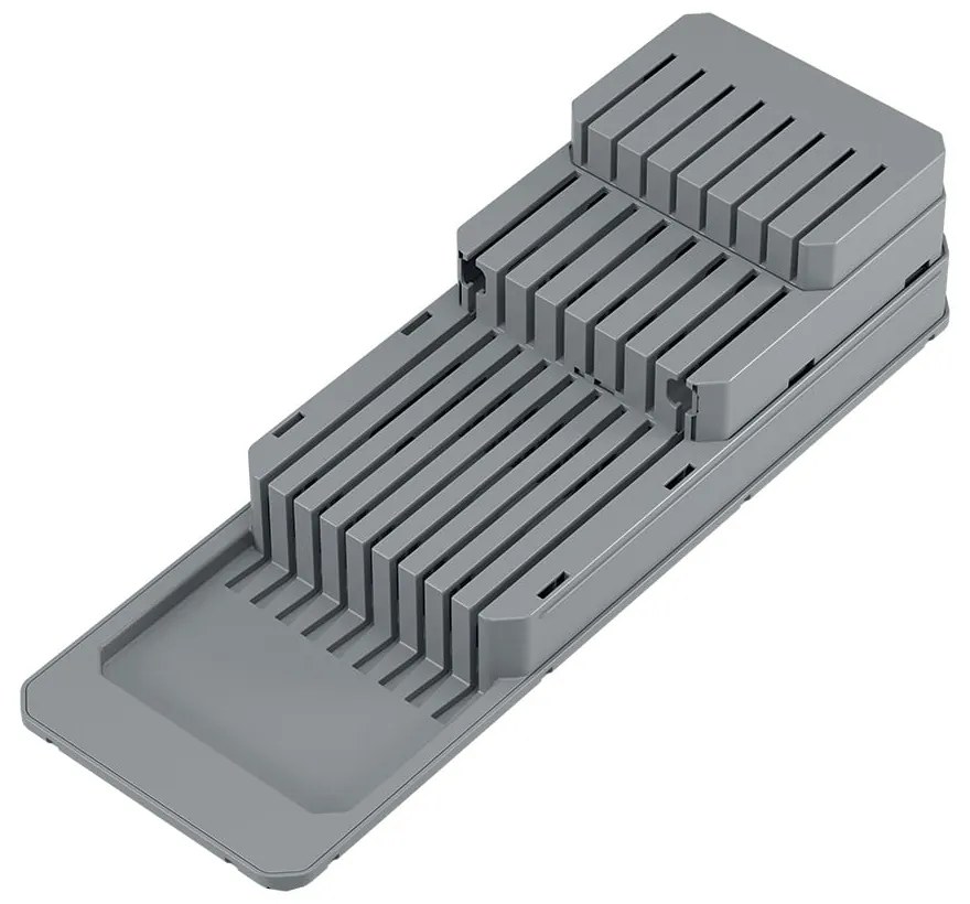 Sivý úložný systém na nože Metaltex