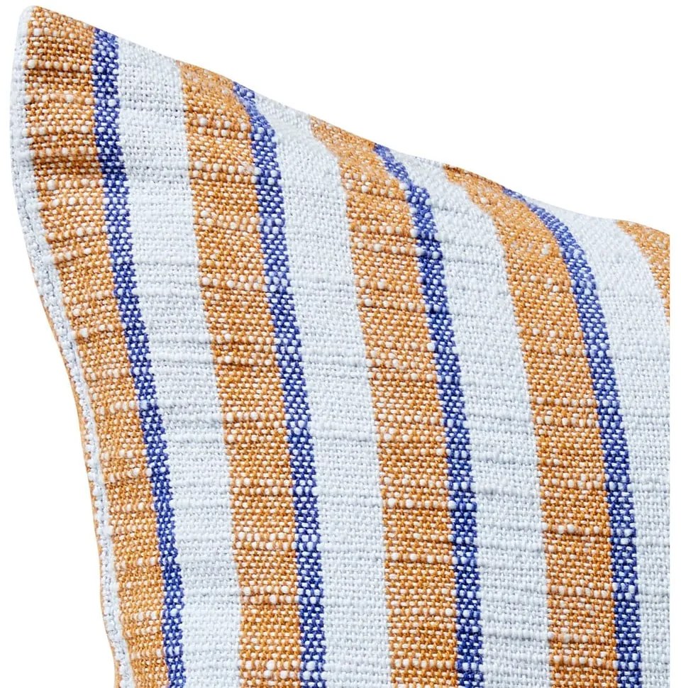 Modro-hnedý bavlnený vankúš Hübsch Rita, 50 x 50 cm