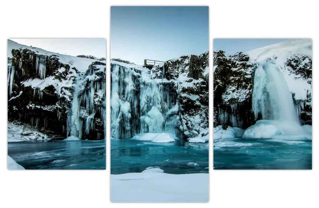 Obraz zamrznutých vodopádov (90x60 cm)