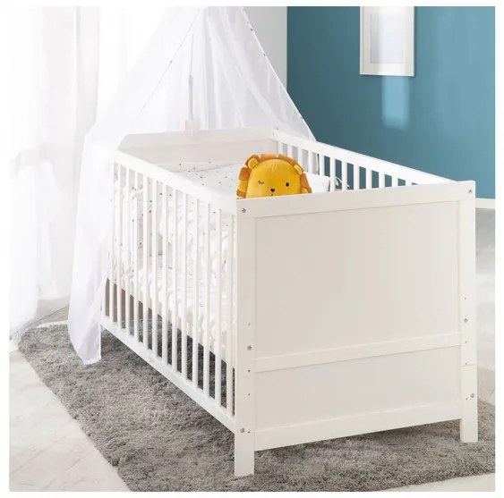 roba Detská postieľka Sternenzauber s príslušenstvom, 70 x 140 cm (biela) (100340823)