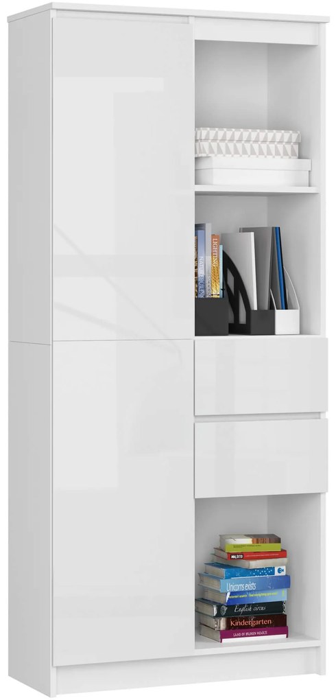 Skriňa Rexa II 80 cm biela lesk