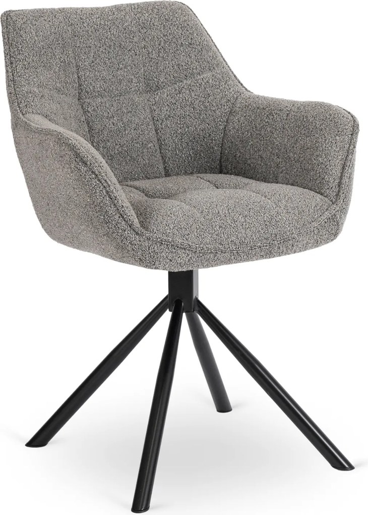 PROXIMA.store - Člúnená otočná stolička PEONY FARBA: sivá