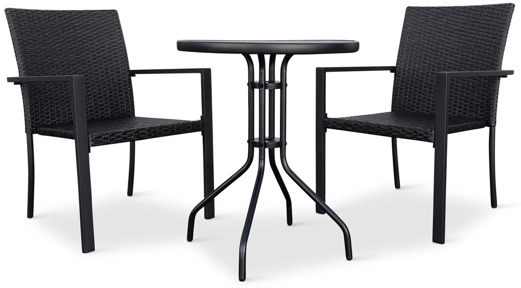 Balkónový set Nina + 2x ratanová stolička Wicker Pat