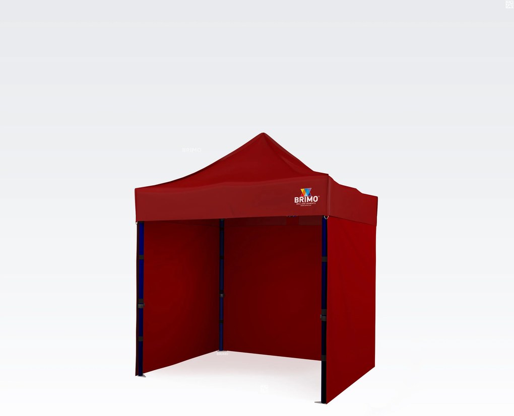 BRIMO Nožnicový párty stan EXCLUSIVE oceľ 2x2 m s 3 stenami červený
