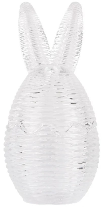 Transparentná sklenená dóza s vekom vajíčko s uškami prútená - Ø 8*17 cm