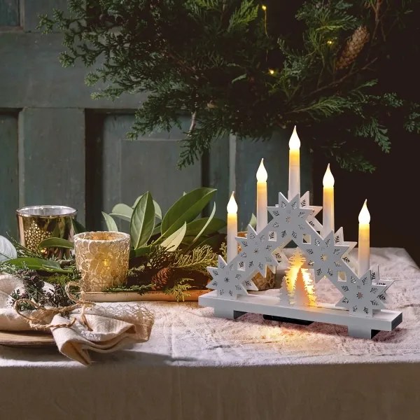 Solight 1v265 - LED Vianočný svietnik 5xLED/2xAA teplá biela