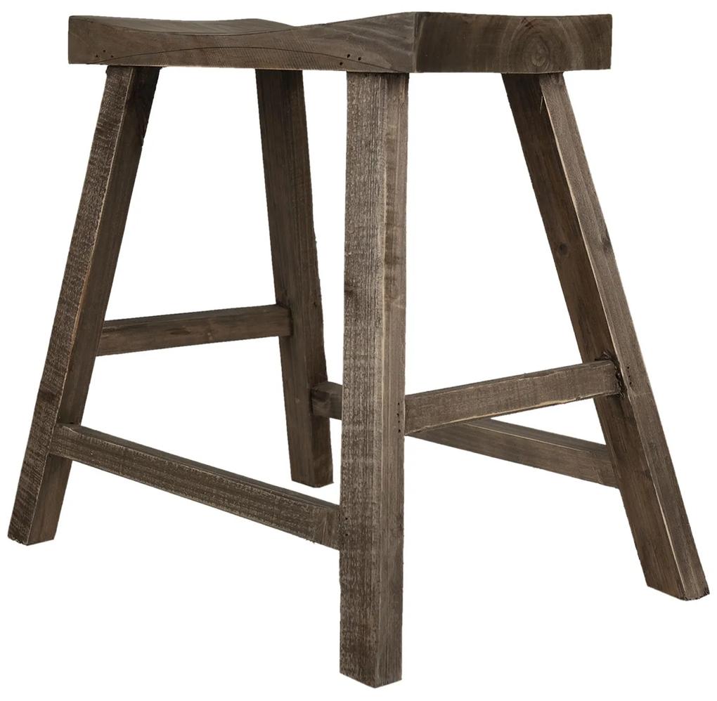 Hnedá antik drevená stolička - 56 * 37 * 50 cm