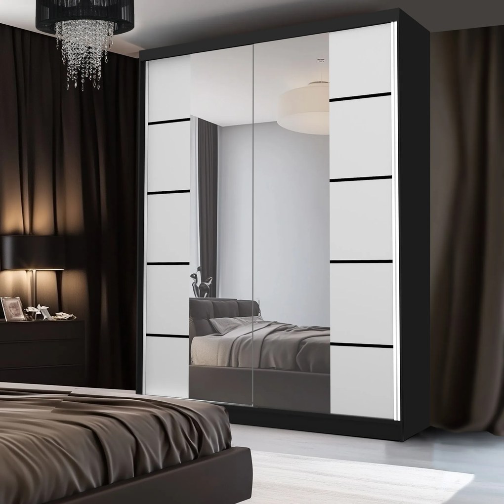 Šatníková skriňa SERENITY 133 cm biely mat ME SERENITY SZP6/0/B/W/0/HIAL