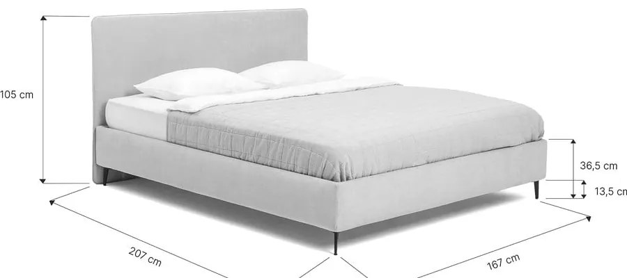 Čalúnená dvojlôžková posteľ taupe s roštom 160x200 cm Noira Slim – Bonami Selection
