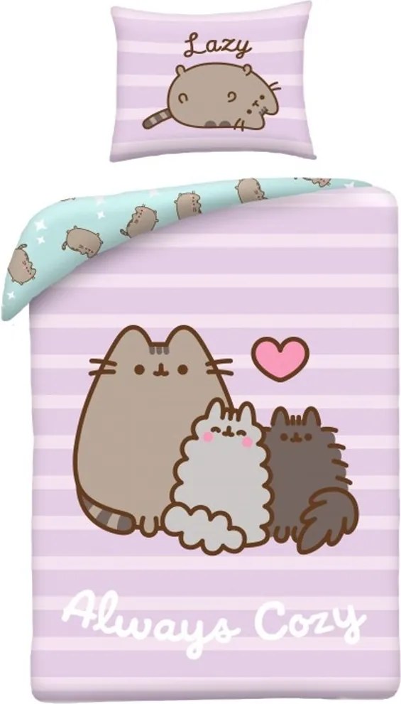 Posteľné obliečky z mikrovlákna Pusheen - motív Always Cozy - 70x90 cm + 140x200 cm