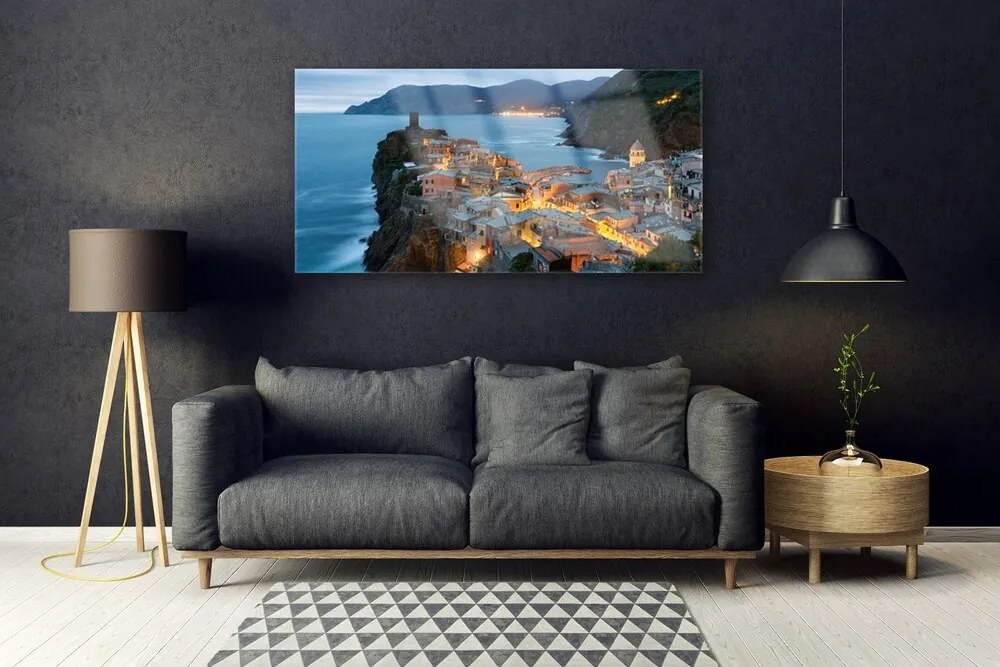 Obraz plexi More mesto hory krajina 120x60 cm