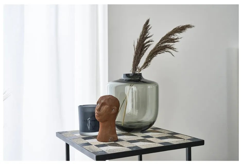 Sivá sklenená váza (výška 21 cm) Daun – Villa Collection