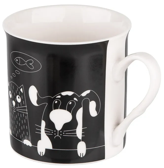 Altom Porcelánový hrnček Cool Friends, 250 ml, čierna