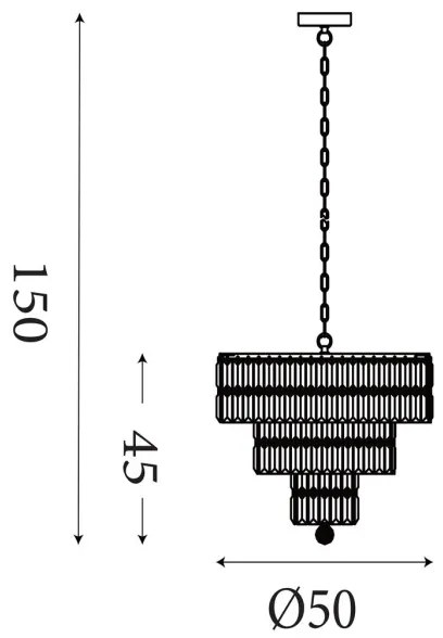 Searchlight 1375-5AB - Luster na reťazi EMPIRE 5xE14/60W/230V