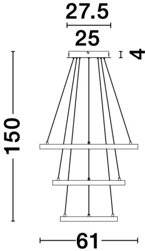 LED luster Leon 61 zlaté