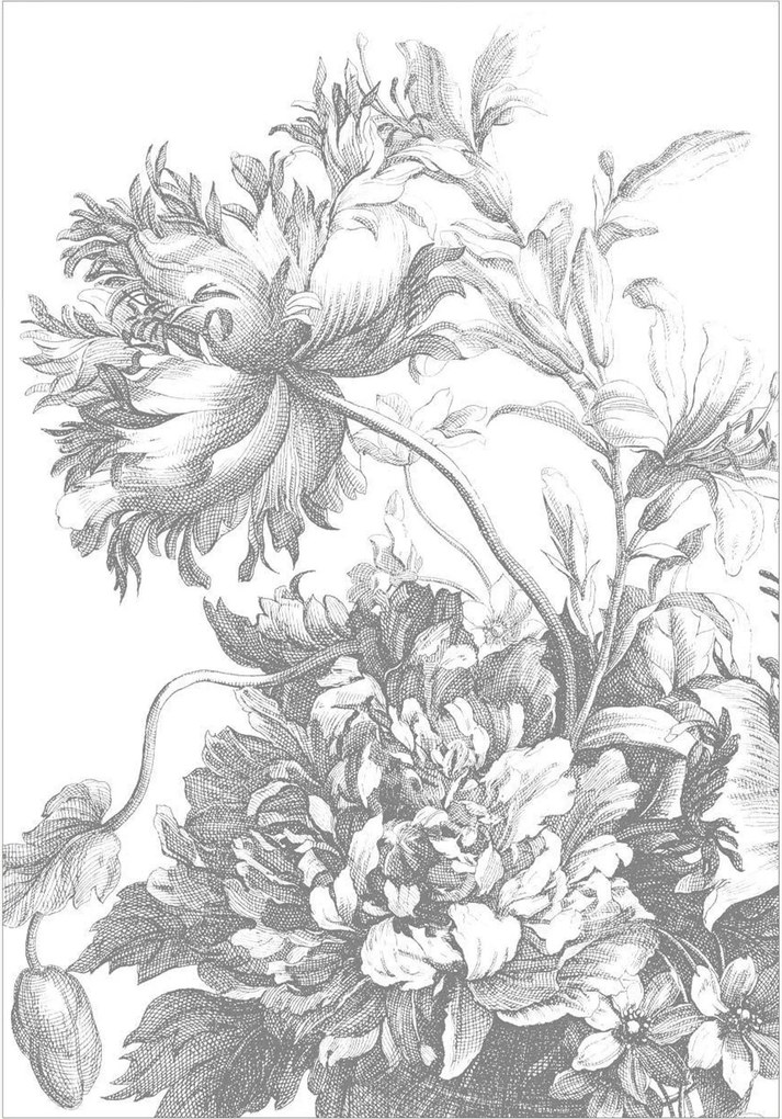 Vliesová tapeta Engraved Flowers