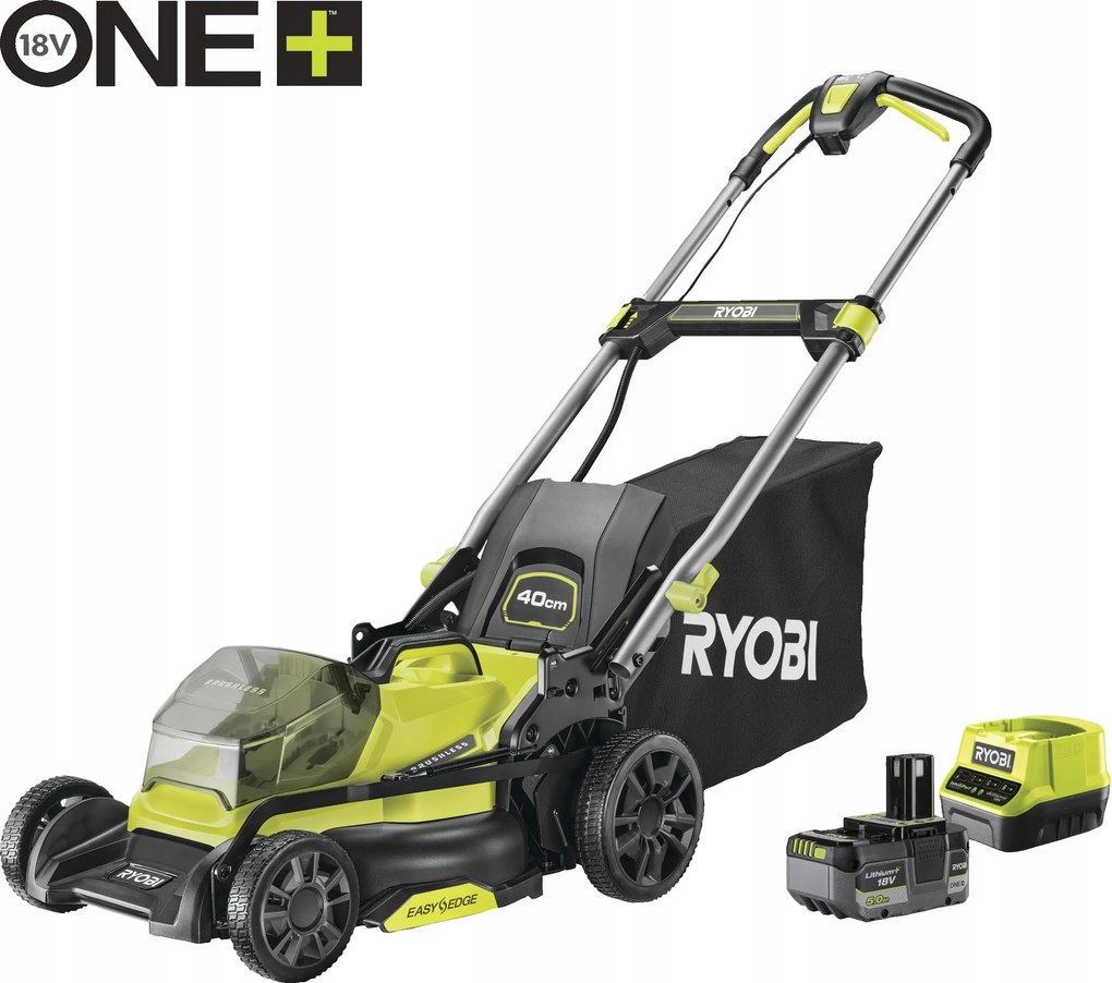 Ryobi RY18LMX40C-150 18V One+ Bezuhlíková kosačka na trávu záber 40cm 5,0Ah