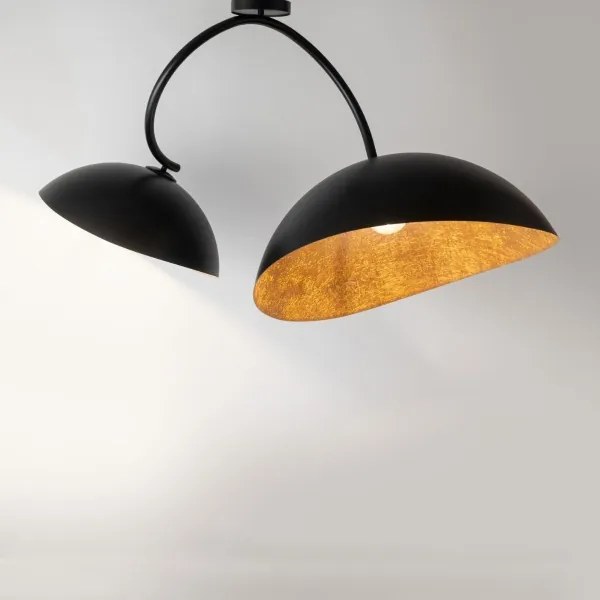 Luster na tyči SPACE 2xE27/60W/230V čierna/medená