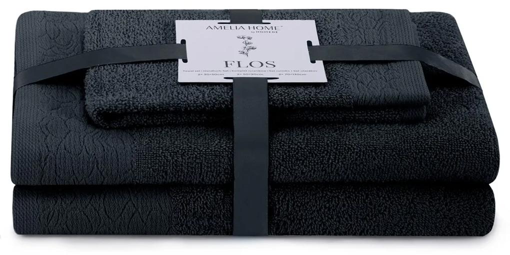 Sada 3 ks uterákov FLOSS klasický štýl čierna