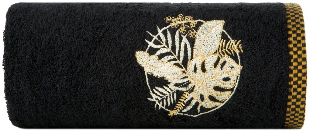 FROTÉ UTERÁK PALMS SADA 3KS 70X140 CM ČIERNA