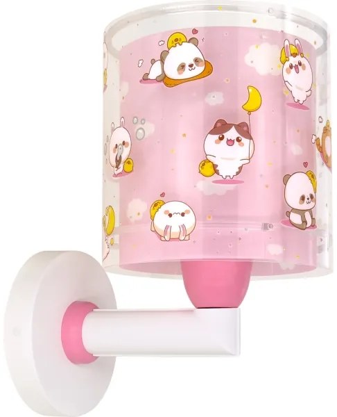 Dalber 41769S - Detská nástenná lampa KAWAII FRIENDS 1xE27/15W/230V ružová