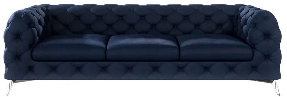 Tmavomodrá zamatová pohovka 243 cm Chelsea – Ropez