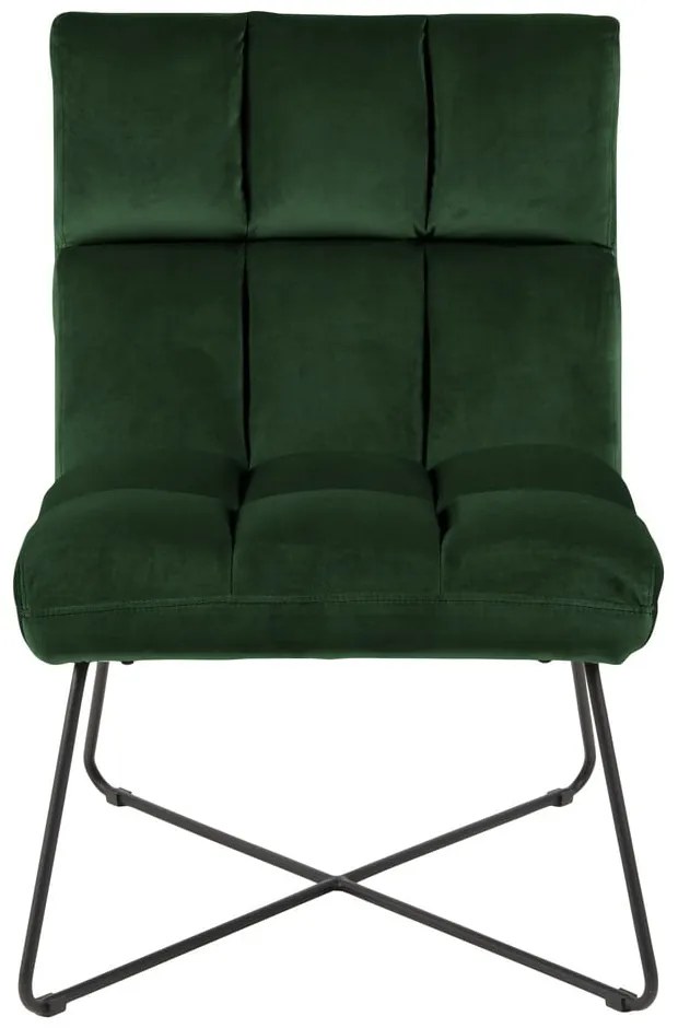 Zelené zamatové kreslo Alba – Actona