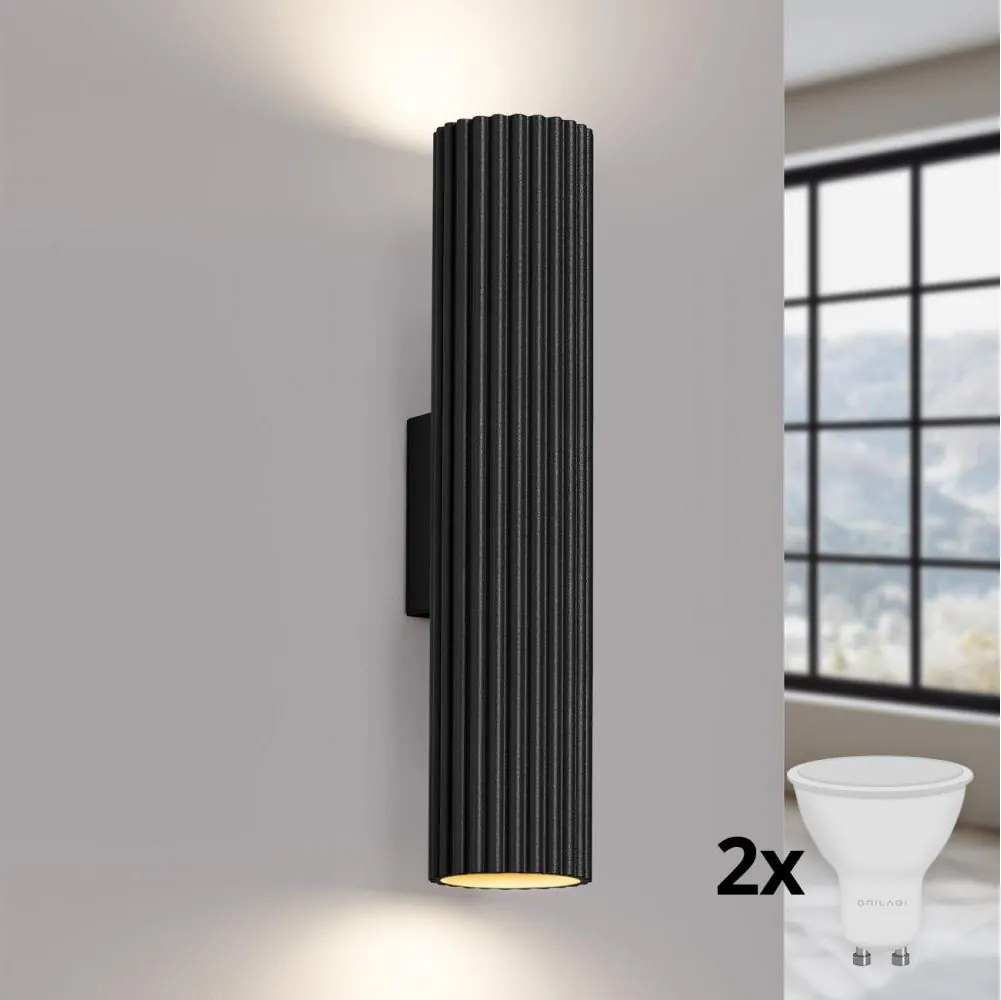 Brilagi - LED nástenné svietidlo CRESTO 2xGU10/10W/230V 30 cm čierne