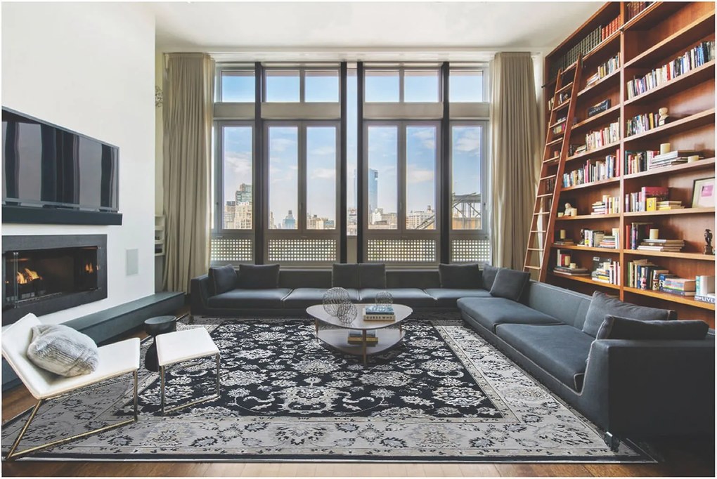 Ručne viazaný kusový koberec Diamond DC-98 JN Black / ivory, 140x200, čiernobiela, chodba / predsieň, Diamond Carpets India