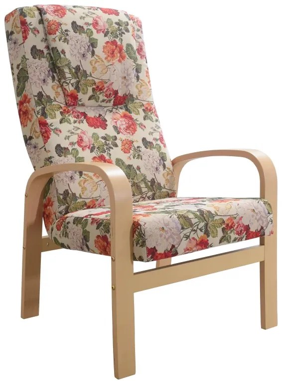 Křeslo Boston, béžová kvety (MIL 16870/sonoma)