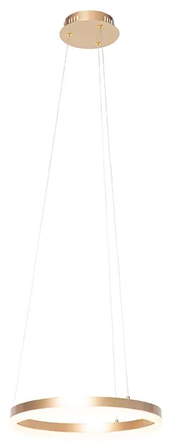 Dizajnové závesné svietidlo zlaté 40 cm vrátane LED s 3-stupňovým stmievaním - Anello