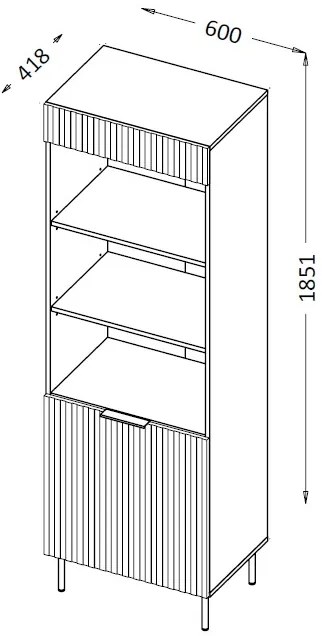 Cama Vysoký regál Almera 3 - béžová / orech