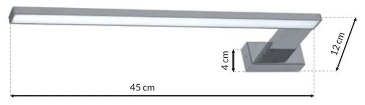 Nástenné LED svietidlo Shine L, 1x LED 11w, 4000k, (45 cm), ch