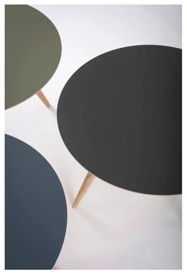 Odkladací stolík z dubového dreva s čiernou doskou Gazzda Arp, ⌀ 55 cm