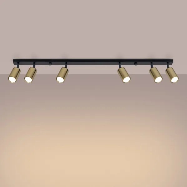 Sollux SL.1388 - Bodové svietidlo WINX 6xGU10/10W/230V čierna/zlatá