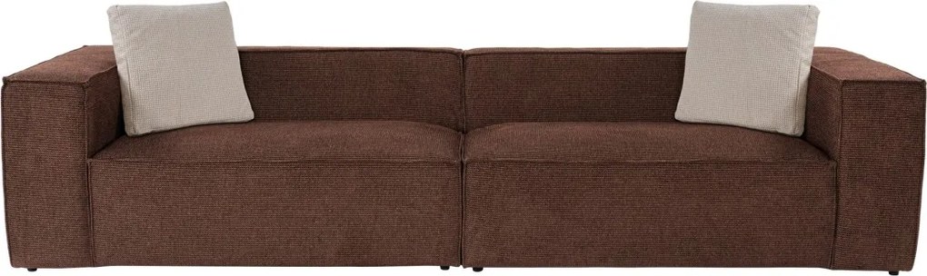 Čtyřmístná pohovka Lora 300 cm hnědá