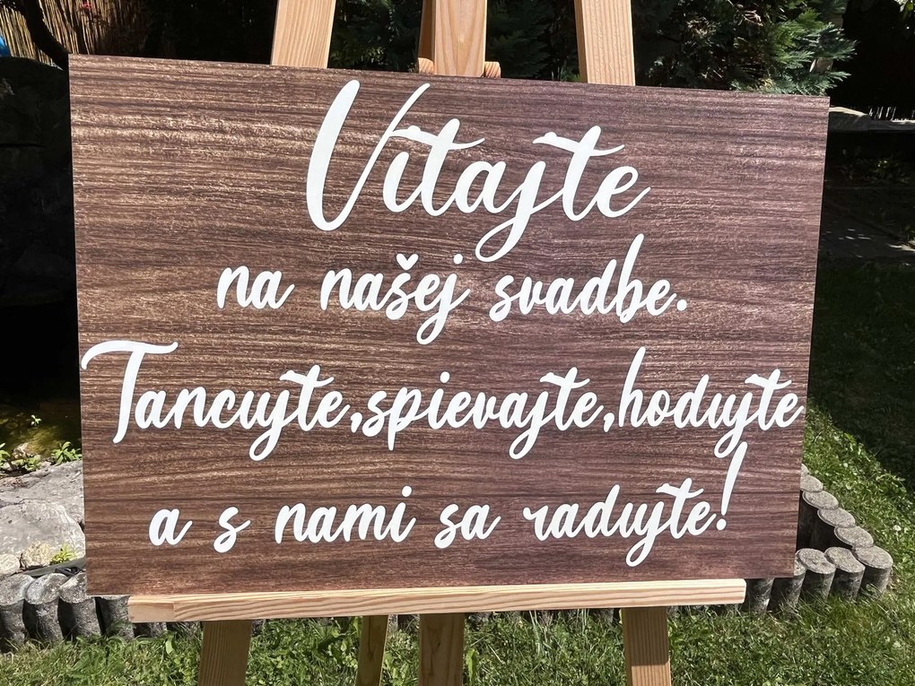 Svadobná uvítacia tabuľa - Stojan na tabu&#x13E;u