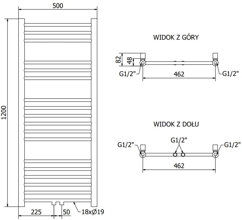 Mexen Yodo vykurovacie teleso 1200 x 500 mm, 389 W, čierna, W113-1200-500-00-70