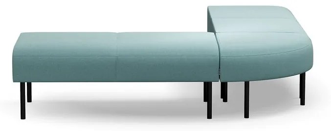 Rohová pohovka bez operadla VARIETY, vonkajší oblúk, látka Pod CS, tyrkysová