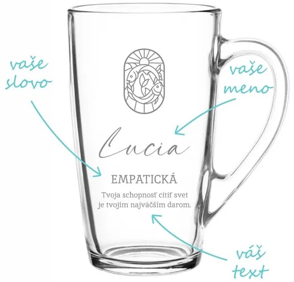 Pieskovaný hrnček znamenia Rýb