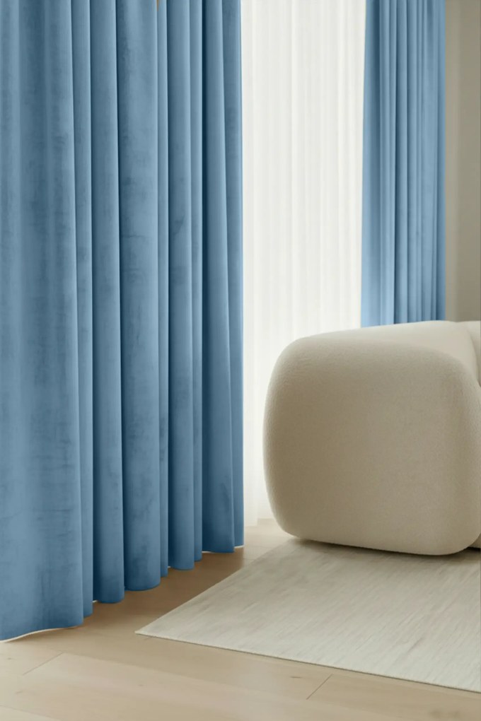 Velúrový záves SOFT VELVET svetlomodrý Rozmer: 140x270 cm