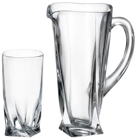 Crystal Bohemia Quadro set džbán a poháre (1 + 6)
