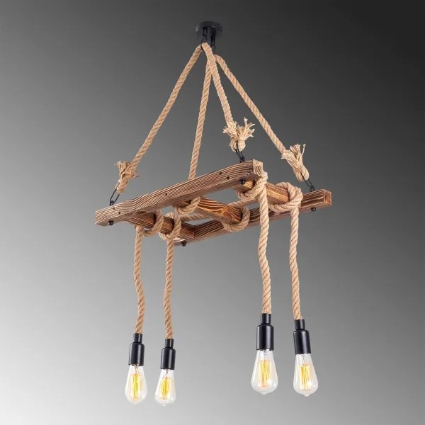 Luster na lanku EREBOS 4xE27/40W/230V hnedá