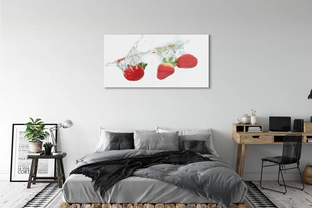 Obraz plexi Water strawberry biele pozadie 125x50 cm
