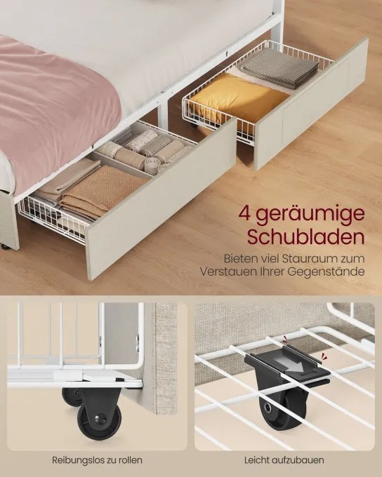 Manželská postel s LED osvetlením 160 cm RMB828LH01