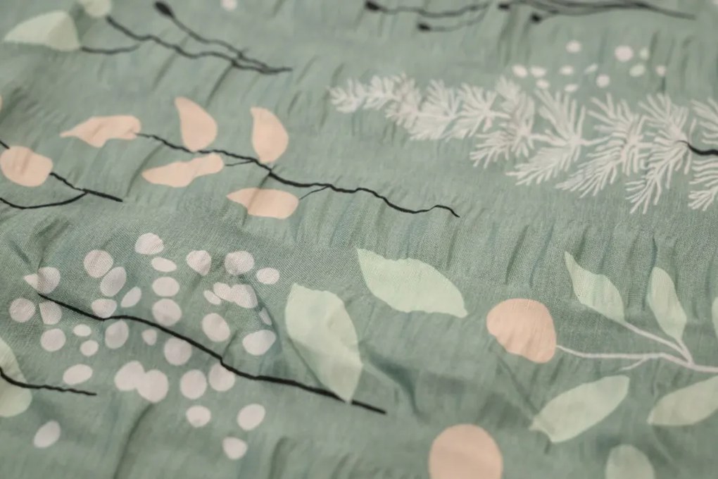 Krepové obliečky WILD FLOWERS mentolové Rozmer obliečky: 70 x 90 cm | 140 x 200 cm