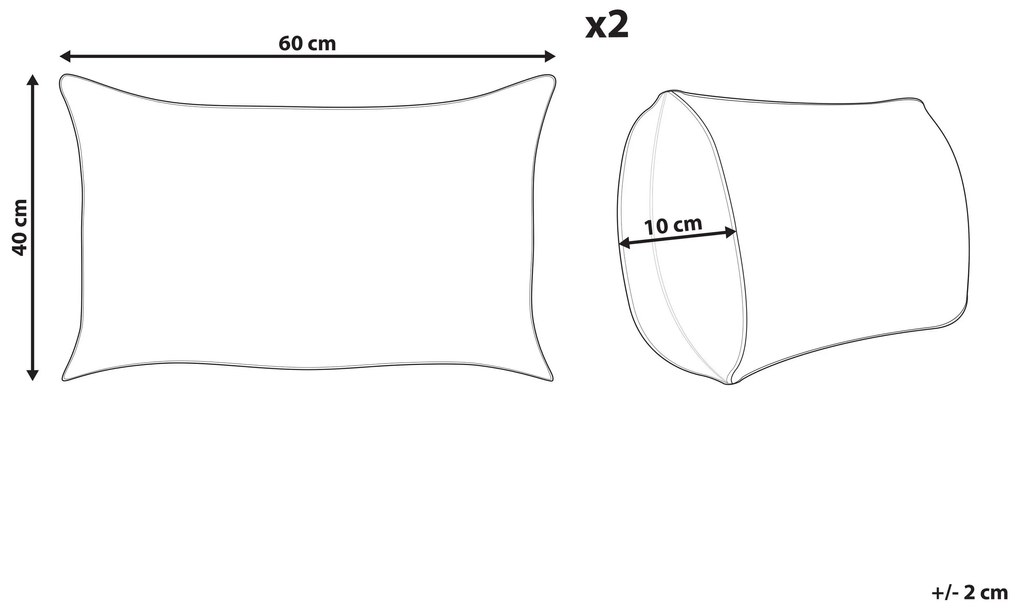 Sada 2 záhradných vankúšov s abstraktným vzorom 40 x 60 cm hnedá SEBORGA Beliani