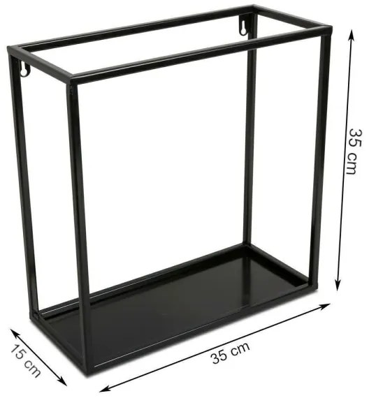 Nástenná polica 35x35 cm čierna